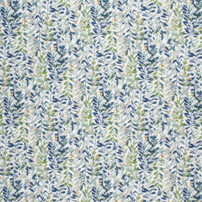 F1482 Leaf Fabric: E58, CRYPTON HOME, CRYPTON FINISH, PERFORMANCE FABRIC, PERFORMANCE FABRICS, STAIN RESISTANT, EASY TO CLEAN, LIGHT BLUE, DARK BLUE, FLORAL, TROPICAL, LEAVES, GREEN, BLUE FLORAL, GREEN FLORAL, DARK BLUE LEAVES