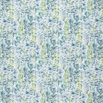 F1488 Fern Fabric: E58, CRYPTON HOME, CRYPTON FINISH, PERFORMANCE FABRIC, PERFORMANCE FABRICS, STAIN RESISTANT, EASY TO CLEAN, LIGHT BLUE, FLORAL, TROPICAL, LEAVES, GREEN, BLUE FLORAL, GREEN FLORAL,