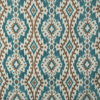 F1990 Blue Ridge Fabric: E67,BLUE IKAT, IKAT, MULTICOLOR IKAT, TEAL IKAT, TURQUOISE IKAT, PEACOCK IKAT