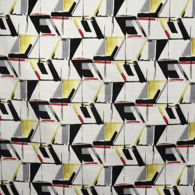 F2371 Cardinal Fabric: E71, MULTICOLOR GEOMETRIC, GEOMETRIC PRINT, GRAY, YELLOW, BLACK, RED, PRINT, BLACK AND YELLOW GEOMETRIC, YELLOW AND BLACK CONTEMPORARY, CONTEMPORARY PRINT, CONTEMPORARY GEOMETRIC