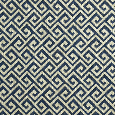 F2434 True Blue Fabric: E72, GEOMETRIC WOVEN, BLUE WOVEN, BLUE GEOMETRIC, GREEK KEY, BLUE GREEK KEY, WOVEN GREEK KEY