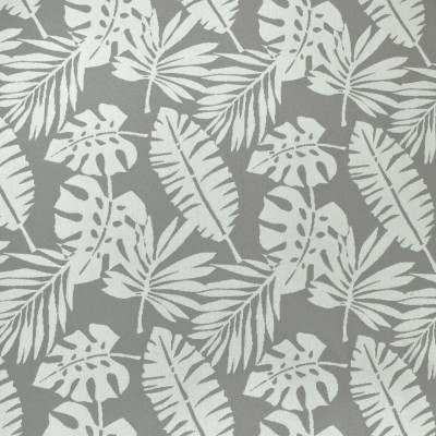 F2599 Chrome Fabric: E75, MADE IN USA, REVOLUTION, OUTDOOR, REVOLUTION OUTDOOR, PERFORMANCE, BLEACH CLEANABLE, TROPICAL OUTDOOR, LEAF, OUTDOOR LEAF, GRAY TROPICAL, GRAY OUTDOOR, TROPICAL, FOLIAGE, CHROME