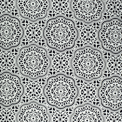 F2621 Black Fabric: E75, MADE IN USA, REVOLUTION, OUTDOOR, REVOLUTION OUTDOOR, PERFORMANCE, BLEACH CLEANABLE, TILE, BLACK MEDALLION, BLACK OUTDOOR, OUTDOOR MEDALLION, MEDALLION, BLACK GEOMETRIC, GEOMETRIC OUTDOOR