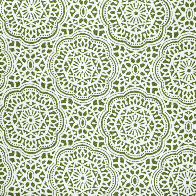 F2639 Matcha Fabric: E76, MADE IN USA, REVOLUTION, OUTDOOR, REVOLUTION OUTDOOR, PERFORMANCE, BLEACH CLEANABLE, OUTDOOR MEDALLION, OUTDOOR GEOMETRIC, GREEN MEDALLION, GREEN GEOMETRIC