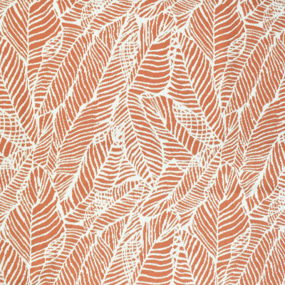 F2647 Coral Fabric: E76, MADE IN USA, REVOLUTION, OUTDOOR, REVOLUTION OUTDOOR, PERFORMANCE, BLEACH CLEANABLE, TROPICAL OUTDOOR, LEAF, OUTDOOR LEAF, ORANGE TROPICAL, ORANGE OUTDOOR, ORANGE LEAF, TROPICAL, FOLIAGE, CORAL OUTDOOR, CORAL LEAF