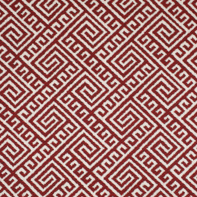 F2653 Cardinal Fabric: E76, MADE IN USA, REVOLUTION, OUTDOOR, REVOLUTION OUTDOOR, PERFORMANCE, BLEACH CLEANABLE, GEOMETRIC OUTDOOR, RED OUTDOOR, RED GEOMETRIC, GREEK KEY, RED GREEK KEY, OUTDOOR GREEK KEY