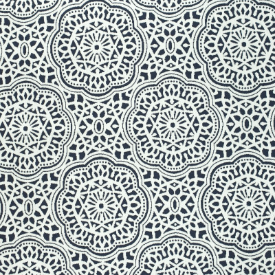 F2677 Blueberry Fabric: E76, MADE IN USA, REVOLUTION, OUTDOOR, REVOLUTION OUTDOOR, PERFORMANCE, BLEACH CLEANABLE, OUTDOOR MEDALLION, OUTDOOR GEOMETRIC, BLUE MEDALLION, BLUE GEOMETRIC, NAVY MEDALLION, NAVY GEOMETRIC
