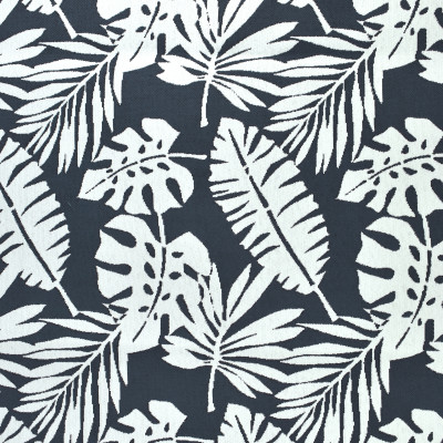 F2680 Prussian Blue Fabric: E76, MADE IN USA, REVOLUTION, OUTDOOR, REVOLUTION OUTDOOR, PERFORMANCE, BLEACH CLEANABLE, TROPICAL OUTDOOR, LEAF, OUTDOOR LEAF, BLUE TROPICAL, BLUE OUTDOOR, BLUE LEAF, TROPICAL, FOLIAGE, NAVY TROPICAL, NAVY OUTDOOR, NAVY LEAF