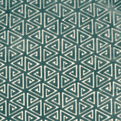 F2709 Aegean Fabric: E84, GEOMETRIC, CONTEMPORARY, VELVET, CUT VELVET, BLUE, TEAL, AEGEAN, TEXTURE