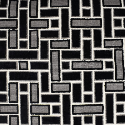 F2785 Coal Fabric: E83, GEOMETRIC, VELVET, CUT VELVET, TEXTURE, BLACK, GRAY, GREY, COAL, GRAY AND BLACK