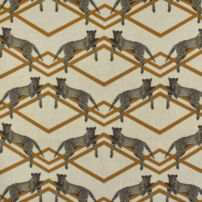 F2808 Topaz Fabric: E85, GEOMETRIC, ANIMAL, GOLD, TOPAZ, PRINT, LEOPARD, MODERN, FAUX LINEN