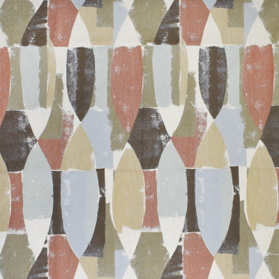 F3004 Sunbaked Fabric: E80, GEOMETRIC, WOVEN, JACQUARD, ORANGE, BLUE, NEUTRAL, MULTI, ABSTRACT