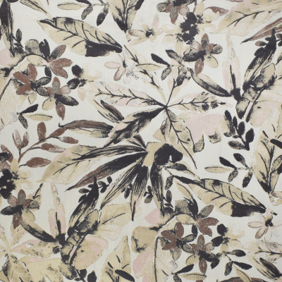 F3024 Champagne Fabric: M06, E81, FLORAL, FOLIAGE, JACQUARD, WOVEN, NEUTRAL, BLACK