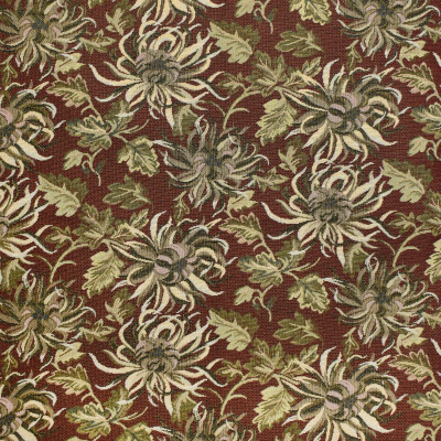 F3482 Currant Fabric: E92, TRADITIONAL, TAPESTRY, WOVEN, FLORAL, RED, CURRANT