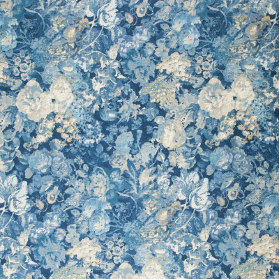 S1198 Cobalt Fabric: S05, ANNA ELISABETH, FLORAL PRINT, BLUE FLORAL, BLUE PRINT, BLUE FLORAL PRINT