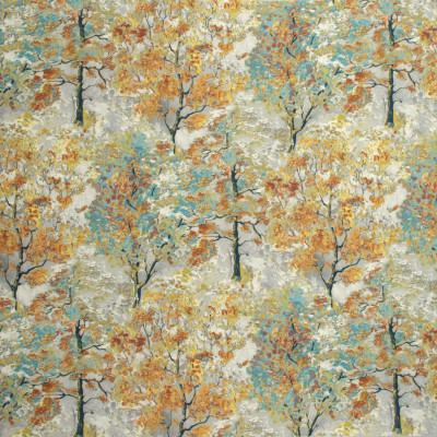 S1272 Phoenix Fabric: S07, COTTON, 100% COTTON, ORANGE FLORAL, GRAY FLORAL, GREY FLORAL, FLORAL PRINT, ANNA ELISABETH