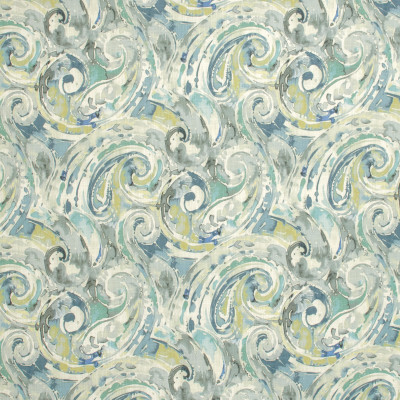 S1306 Blue Lagoon Fabric: S07, COTTON, 100% COTTON, ANNA ELISABETH, GREEN SCROLL, BLUE SCROLL, SCROLL PRINT, BLUE PRINT, GREEN PRINT