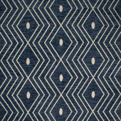 S1441 Indigo Fabric: S10, BLUE CHENILLE, CHENILLE BLUE, GEOMETRIC BLUE CHENILLE, GEOMETRIC BLUE, ANNA ELISABETH