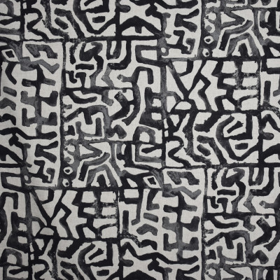 S1866 Graphite Fabric: S17, ANNA ELISABETH, CONTEMPORARY PRINT, BLACK AND NEUTRAL PRINT, BLACK AND NEUTRAL CONTEMPORARY, ABSTRACT, AZTEC BLACK AND NEUTRAL