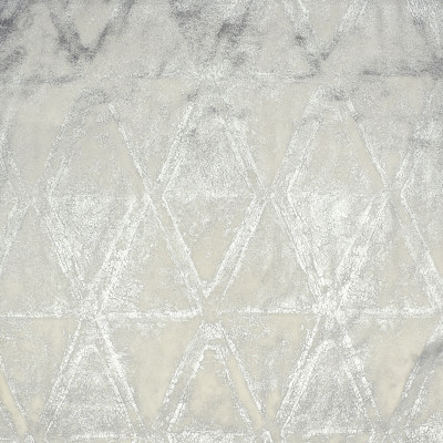 S1875 Silver Fabric: S28, ANNA ELISABETH, SILVER, FOIL, SILVER METALLIC, METALLIC PRINT, GEOMETRIC PRINT, SILVER PRINT, PRINTED VELVET, NEUTRAL GEOMETRIC, WHITE METALLIC PRINT, WHITE PRINTED VELVET