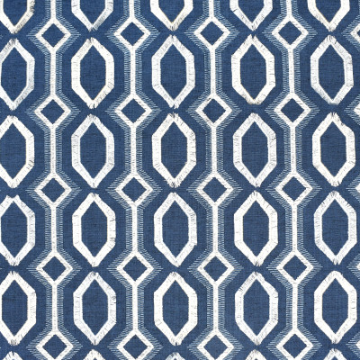 S2460 Denim Fabric: S31, ANNA ELISABETH, EYELASH EMBROIDERY, CONTEMPORARY EMBROIDERY, MEDALLION EMBROIDERY, BLUE EMBROIDERY, TEXTURED EMBROIDERY, GEOMETRIC EMBROIDERY, WINDOW, DRAPERY