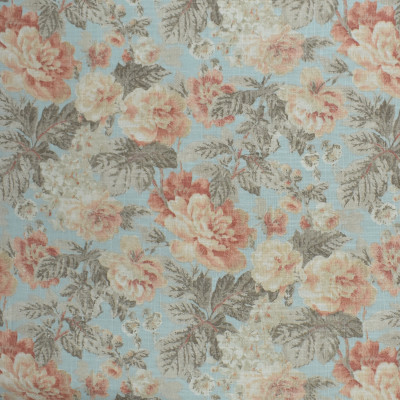 S2472 Nectar Fabric: S31, ANNA ELISABETH, FLORAL PRINT, CORAL FLORAL, SALMON FLORAL, FAUX LINEN PRINT, CORAL FAUX LINEN