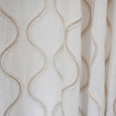 S2613 Winter White Fabric: S33, WINDOW, ANNA ELISABETH, DRAPERY, OGEE EMBROIDERY, BLUSH OGEE, FAUX LINEN, FAUX LINEN EMBROIDERY, GEOMETRIC EMBROIDERY, BLUSH GEOMETRIC, OGEE, CHAMPAGNE, EMBROIDERY, EYELASH EMBROIDERY