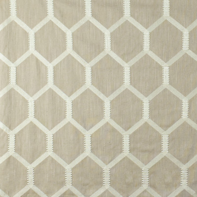 S2657 Oyster Fabric: S34, WINDOW, ANNA ELISABETH, DRAPERY, EMBROIDERY, MEDALLION, MEDALLION EMBROIDERY, GEOMETRIC, GEOMETRIC EMBROIDERY, NEUTRAL GEOMETRIC, NEUTRAL MEDALLION, NEUTRAL EMBROIDERY, NEUTRAL