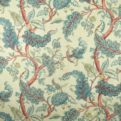 S2695 Document Fabric: S35, ANNA ELISABETH, LARGE PRINT, LARGE SCALE, PRINT, FAUX LINEN, FAUX LINEN PRINT, BLUE FLORAL, PINK FLORAL, FLORAL PRINT, BLUE FOLIAGE, PINK FOLIAGE, FOLIAGE PRINT