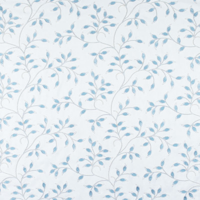 S3005 Topaz Fabric: S41, ANNA ELISABETH, NFPA 260, NFPA260, FLORAL, FOLIAGE, EMBROIDERY, BLUE, FLORAL EMBROIDERY, FOLIAGE EMBROIDERY, BLUE EMBROIDERY, WINDOW