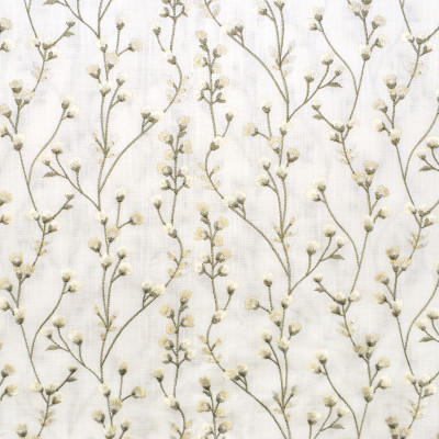 S3223 Snowflake Fabric: M03, FLORAL, FOLIAGE, EMBROIDERY, WINDOW, WHITE