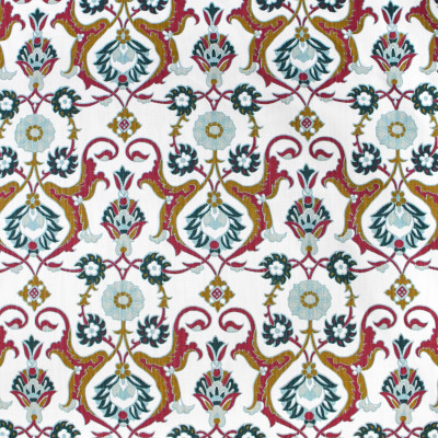 S3425 Madeira Fabric: M04, ANNA ELISABETH, FLORAL, MEDALLION, PRINT, PINK, BLUE, GOLD, MULTI