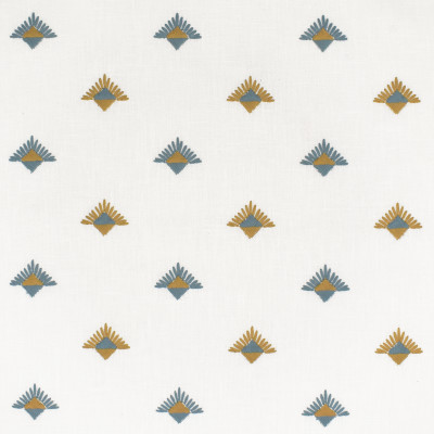 S3618 Turquoise Fabric: M05, DITSY, GEOMETRIC, EMBROIDERY, BLUE, GOLD, TURQUOISE