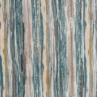 S3648 Latitude Fabric: M05, STRIPE, PRINT, EMBROIDERY, BLUE, TEAL, PRINTED EMBROIDERY