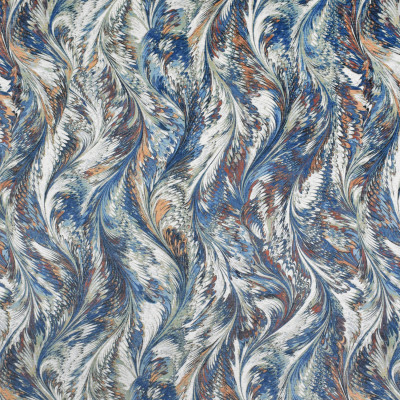 S3657 River Fabric: M05, CONTEMPORARY, PEACOCK, FEATHERS, PRINT, CHENILLE, BLUE, GREEN, RIVER