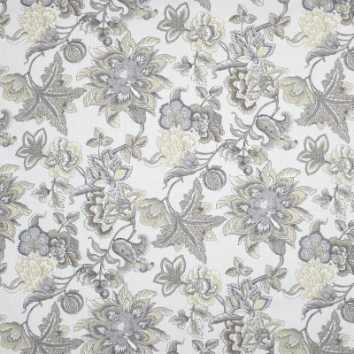 S3990 Flannel Fabric: S54, FLORAL, PRINT, GRAY, GREY, NEUTRAL, FLANNEL