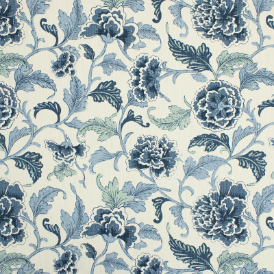 S3996 Indigo Fabric: S54, TRADITIONAL, FLORAL, PRINT, BLUE, INDIGO