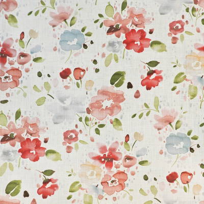 S4101 Pink Fabric: M07, PINK, PRINT, FLORAL, WATERCOLOR, LINEN