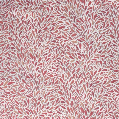 S4104 Punch Fabric: M07, FOLIAGE, CHENILLE, JACQUARD, PUNCH, ORANGE, RED, LEAF