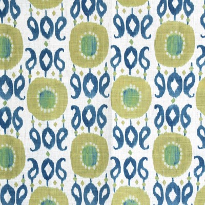 S4135 Citron Fabric: M07, BLUE, GREEN, CITRON, PRINT, IKAT, CONTEMPORARY, PAISLEY