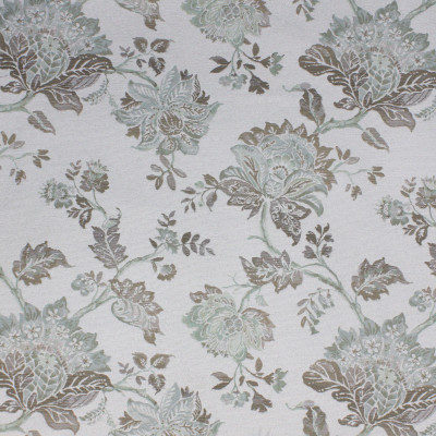 S4380 Juniper Fabric: M08, JACQUARD, BLUE FLORAL, NEUTRAL, LARGE SCALE, CRYPTON