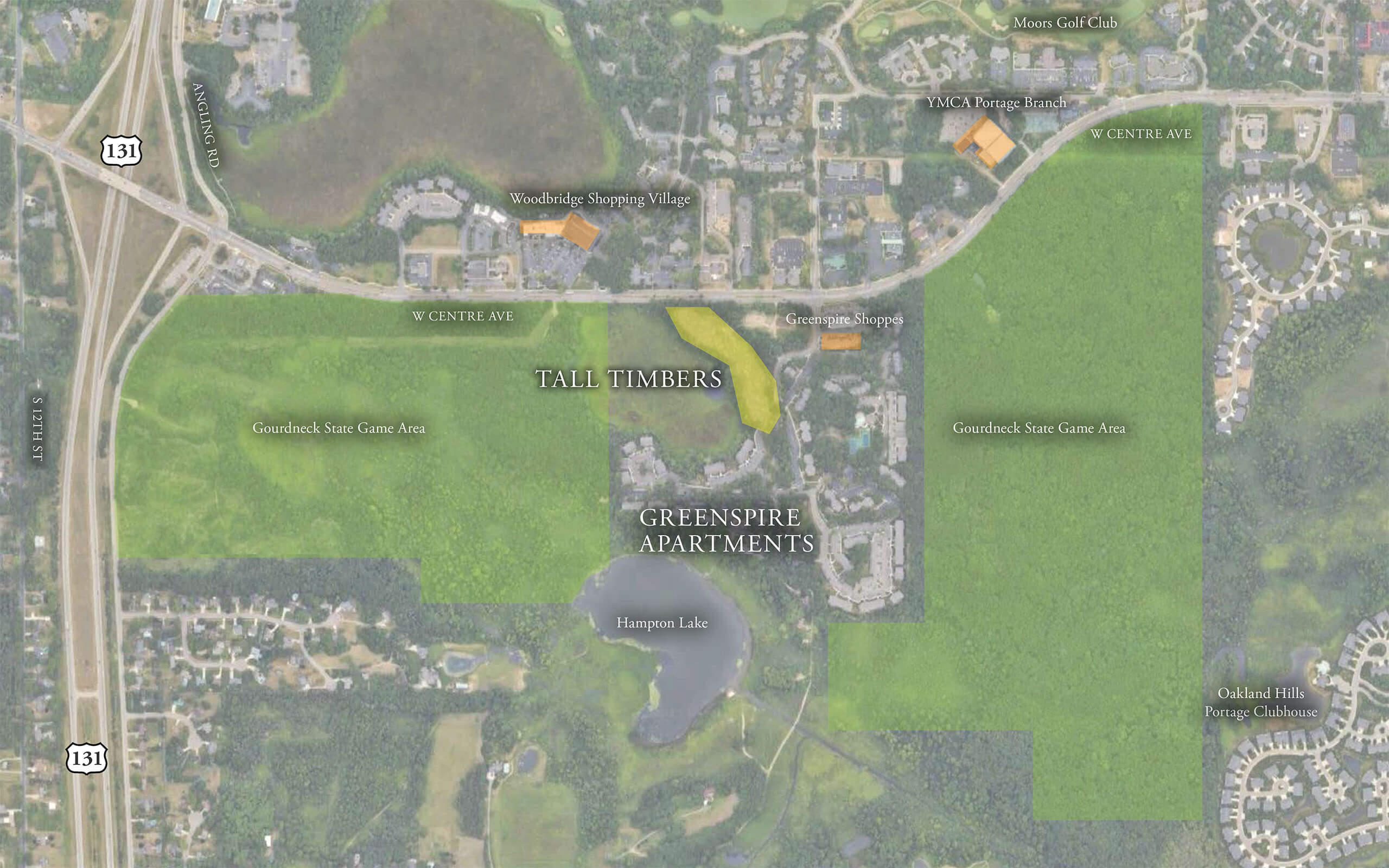 Tall Timbers location aerial graphic.