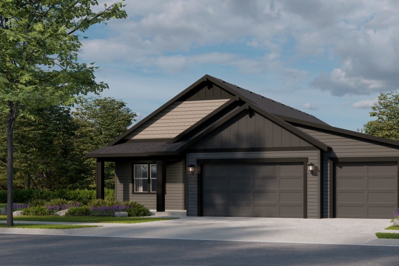 Roslyn + 3 Car Craftsman A Elevation