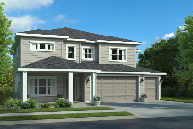 Sequoia 3 Car Contemporary C Elevation