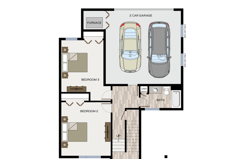 Skyline Unit A Entry Level Floor Plan