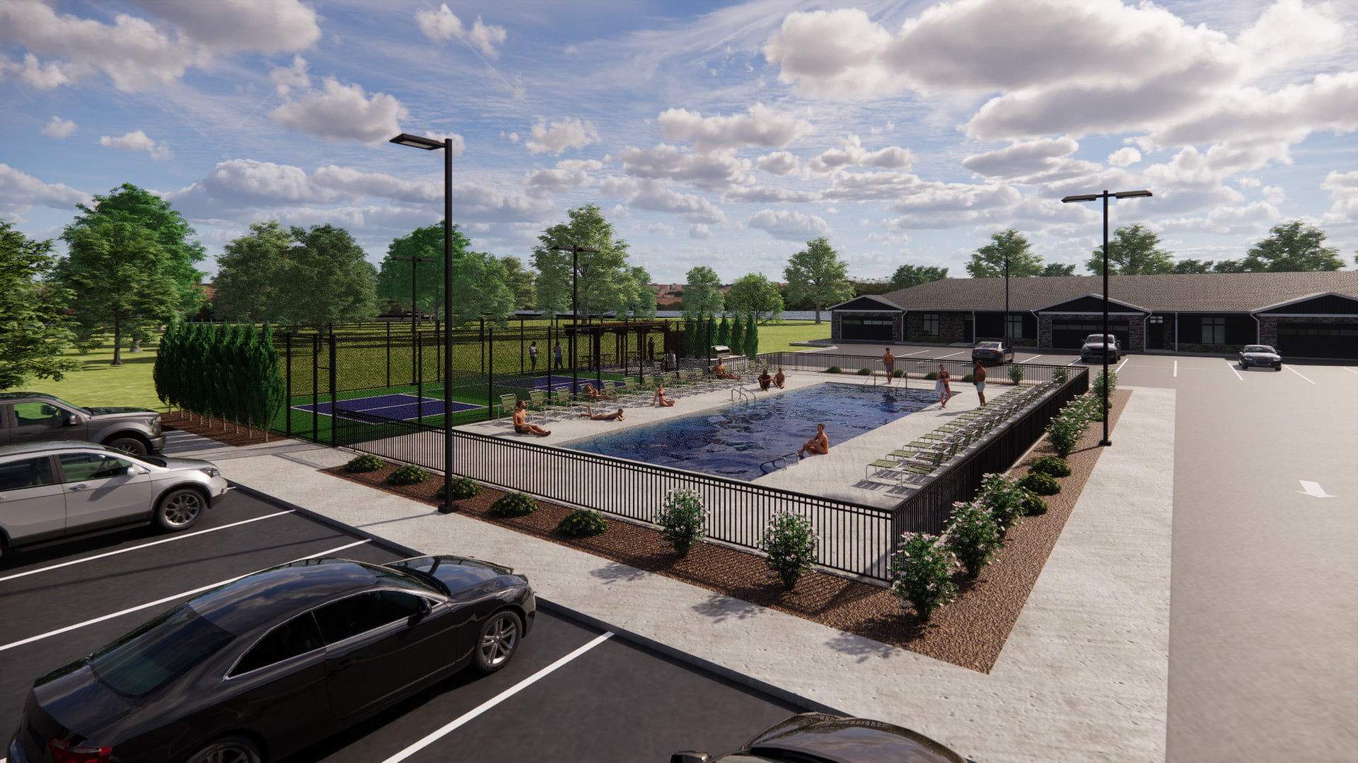 Rendering of swimming pool area at West Point Centre