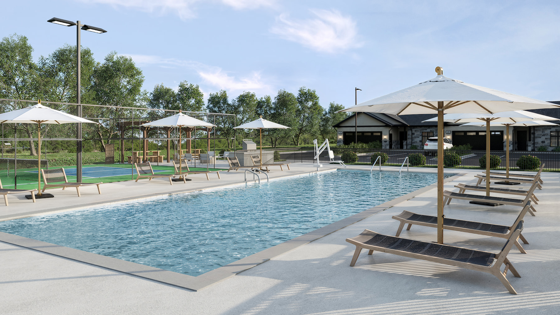 Rendering of swimming pool area