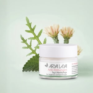 ARYA LAYA Anti-Rötungen Tag & Nachtpflege im Glastiegel mit Rucola, Kaktusfeigenblüten und Mexikanischer Melisse