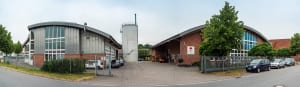 Firmengebäude der Reincke Naturfarben GmbH, Hersteller der Marke LEINOS Naturfarben, in der Industriestraße in Horneburg