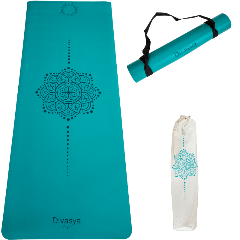 Yogamatten aus Naturkautschuk Mandala Petrol  | © Divasya